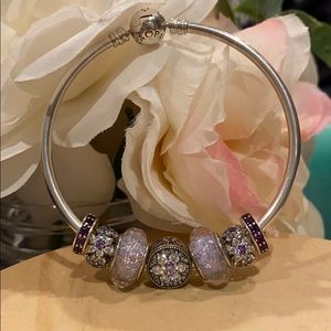 Pandora Bracelet with 7 charms!!! Never worn.